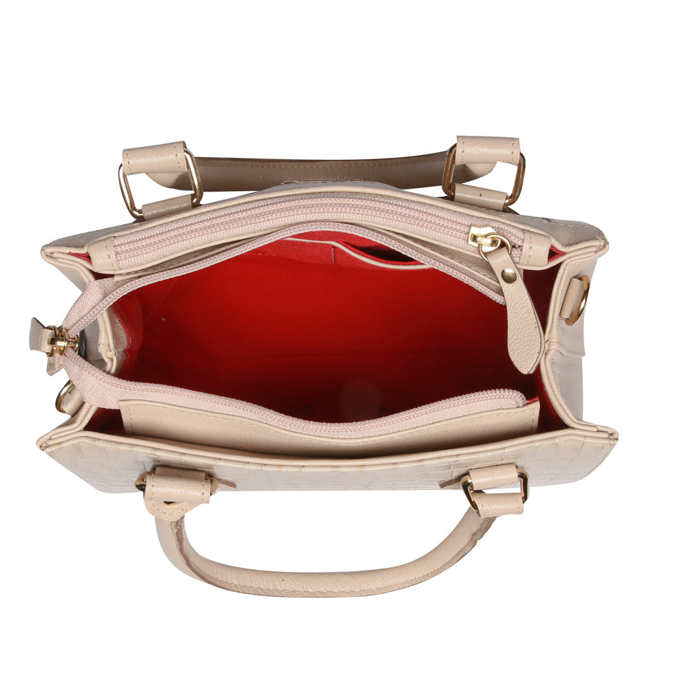 Bolsa Feminina Transversal Tote de Couro Off White Sara