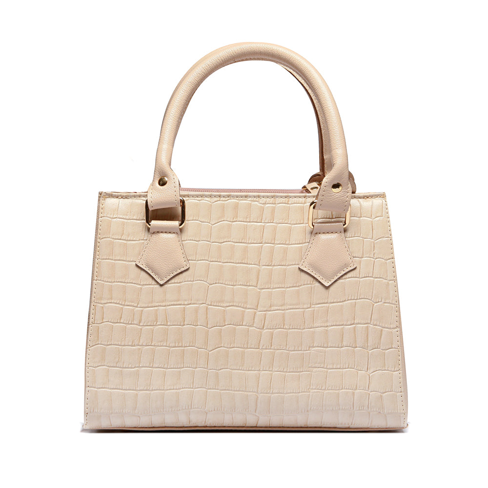 Bolsa Feminina Transversal Tote de Couro Off White Sara