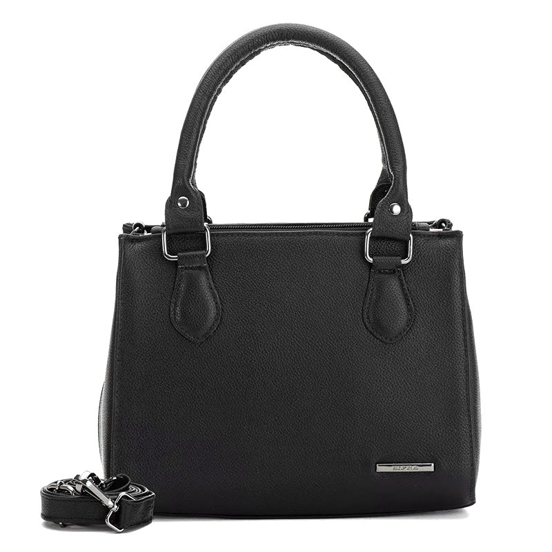 Bolsa Feminina Transversal Tote de Couro Preto Onix Mia