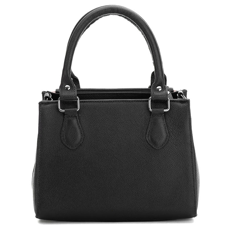 Bolsa Feminina Transversal Tote de Couro Preto Onix Mia
