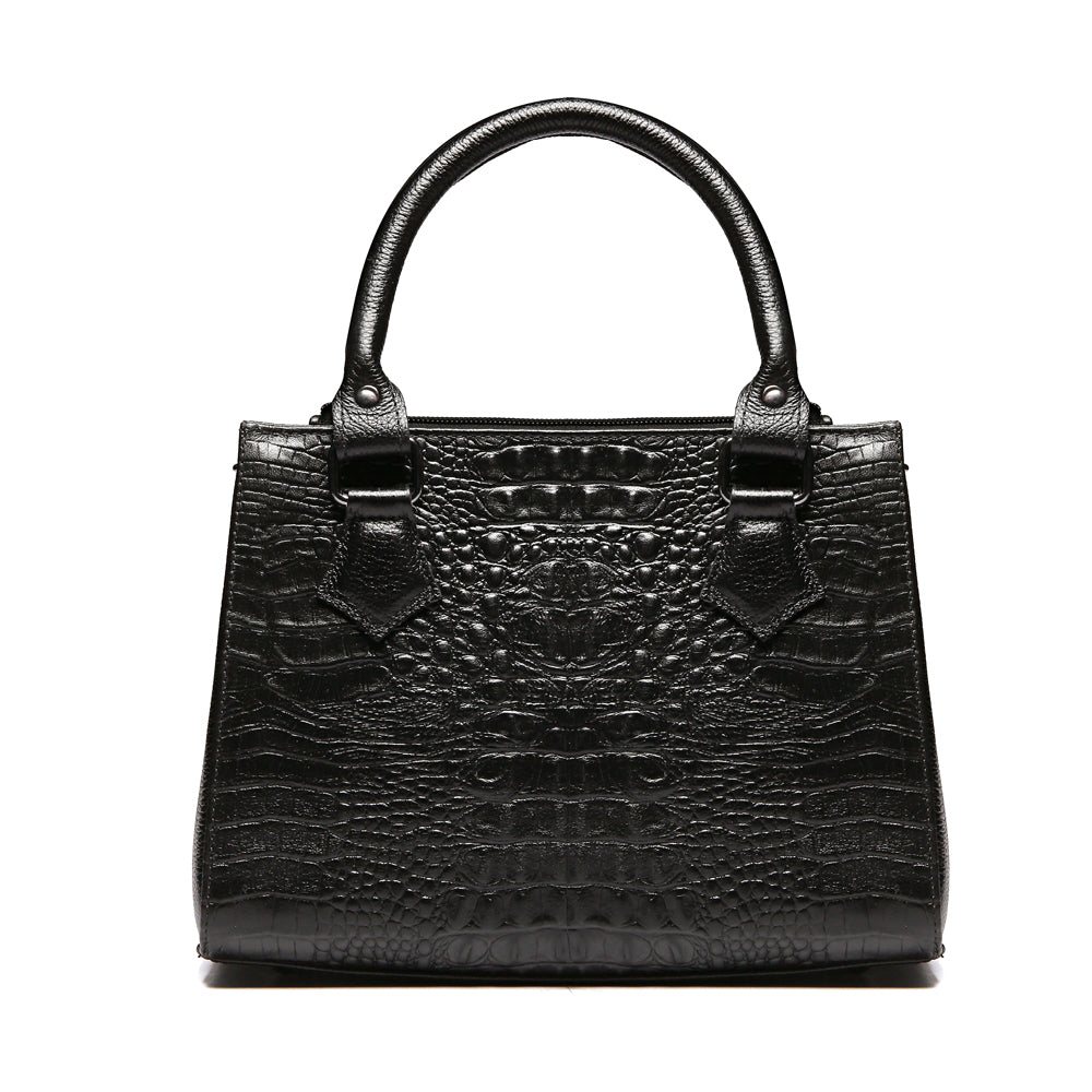 Bolsa Feminina Transversal Tote de Couro Preta Sara