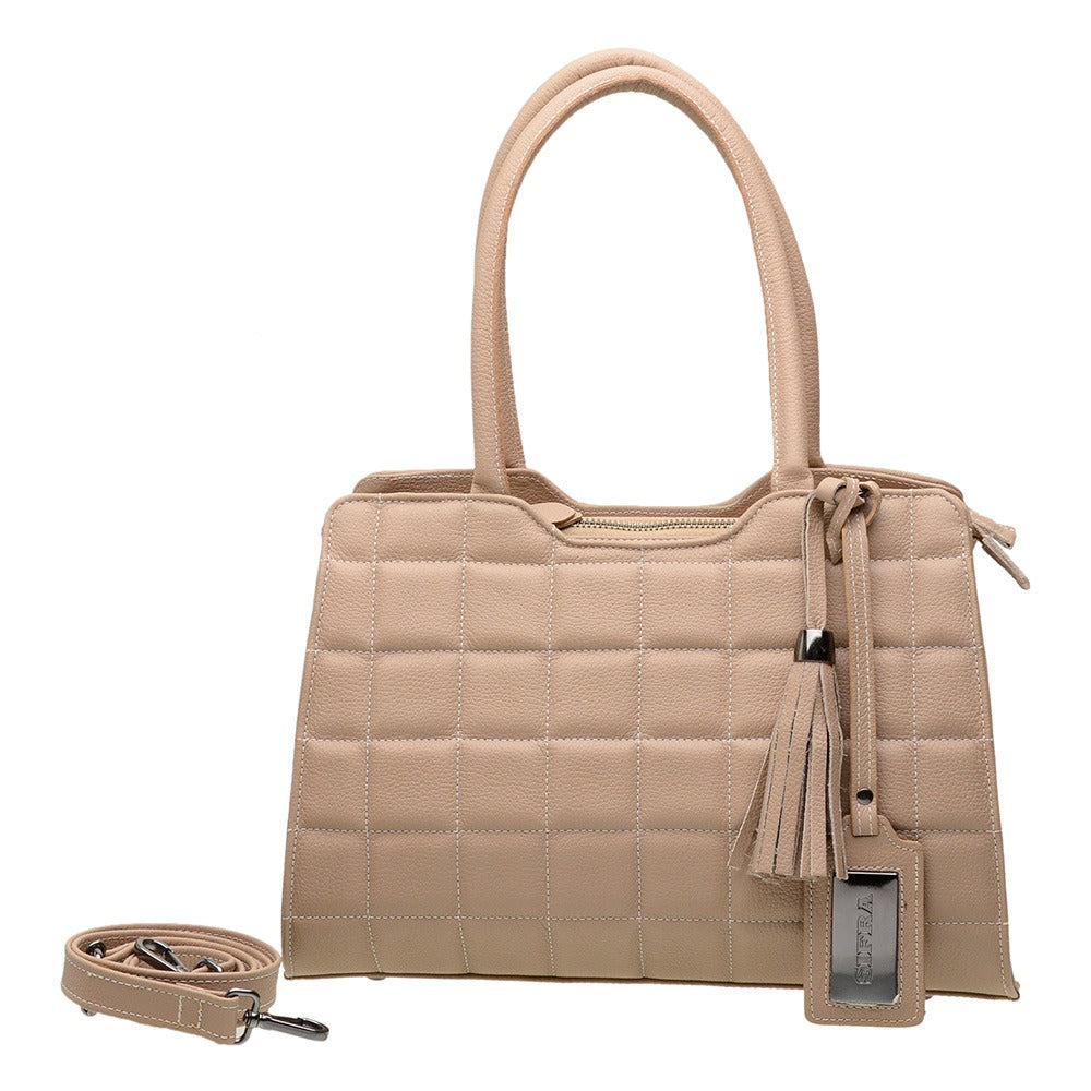 Bolsa Feminina Tranversal Média Couro Nude Claudia