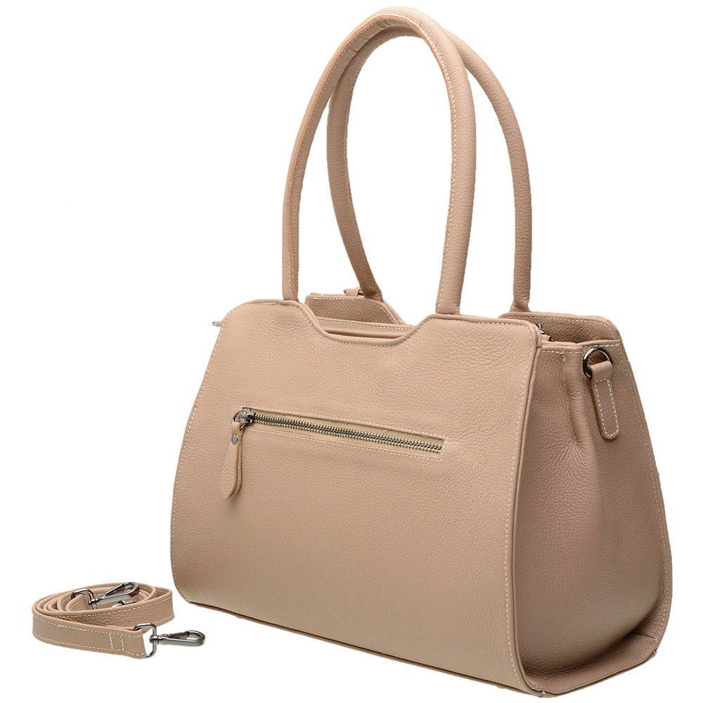 Bolsa Feminina Tranversal Média Couro Nude Claudia