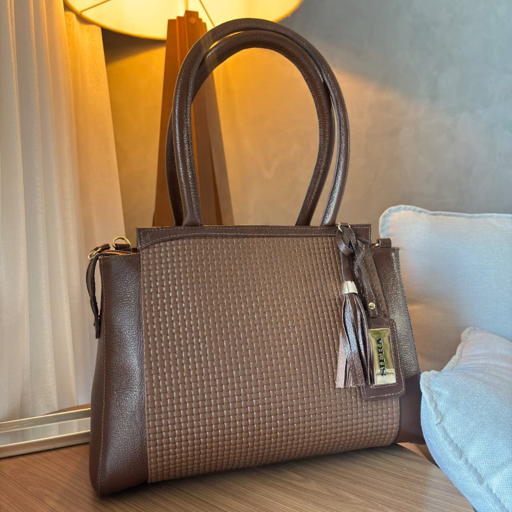 Bolsa Feminina de Ombro Couro Avelã Ruth