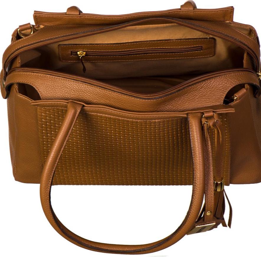 Bolsa Feminina de Ombro Couro Marrom Ruth
