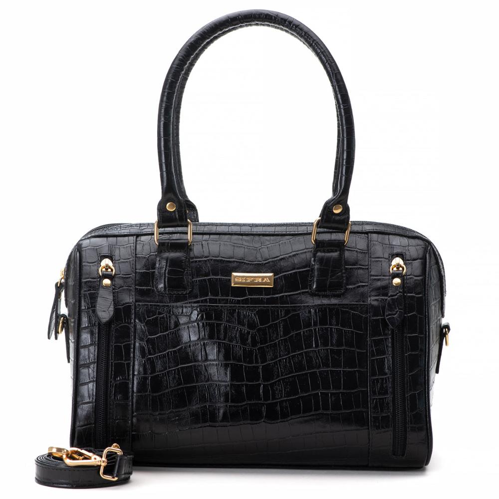 Bolsa Kátia de ombro no couro Preto