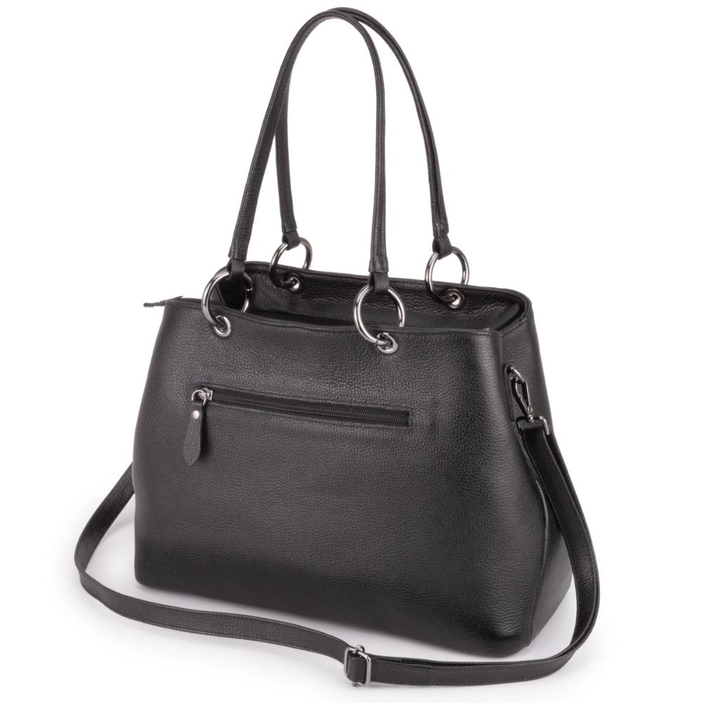 Bolsa Feminina de Ombro Couro Preta Luíza