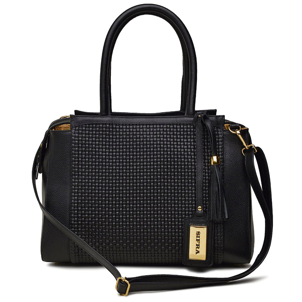 Bolsa Feminina de Ombro Couro Preta Ruth