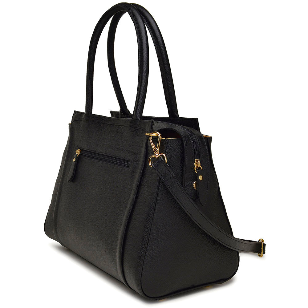Bolsa Feminina de Ombro Couro Preta Ruth