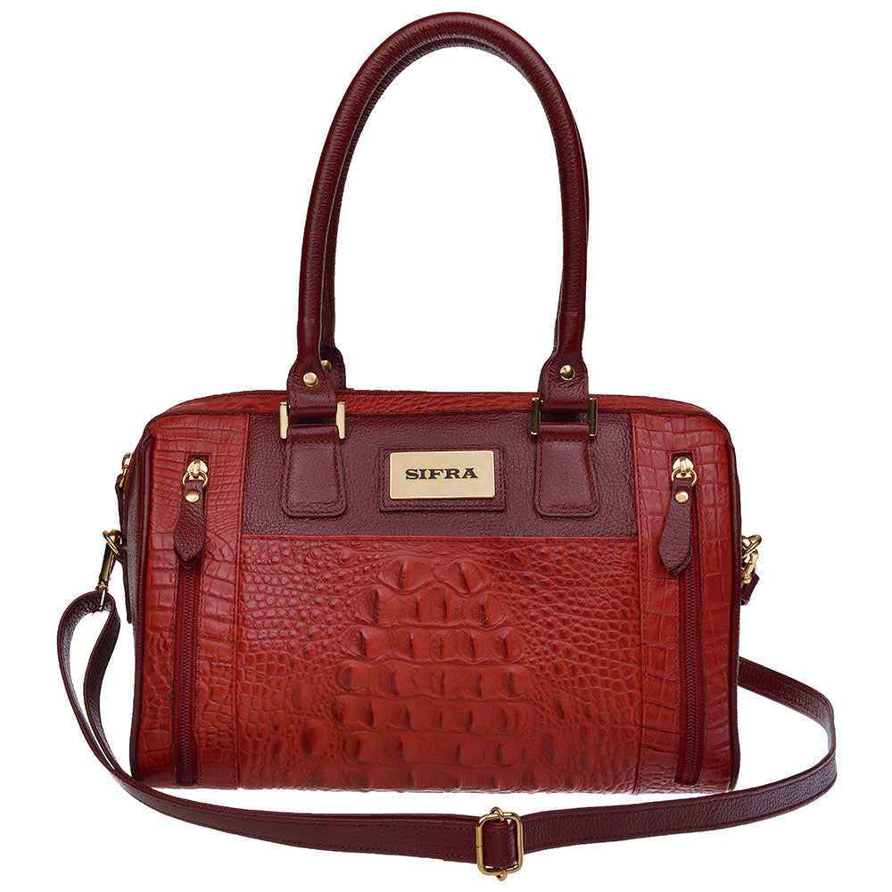 Bolsa Feminina de Ombro Couro Vermelha Katia