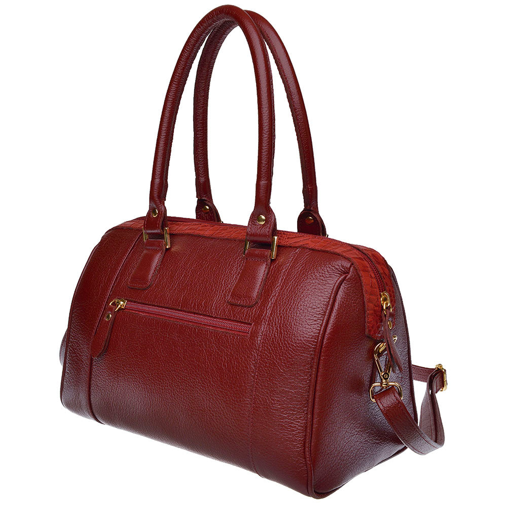 Bolsa Feminina de Ombro Couro Vermelha Katia