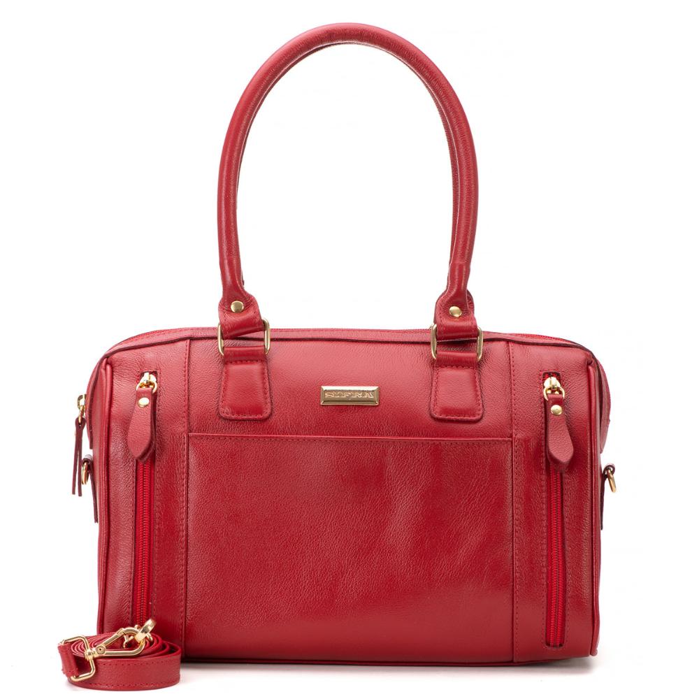 Bolsa Kátia de Ombro no Couro Vermelho