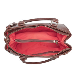 Bolsa Feminina de Ombro Média Couro Marrom Lucy Classic