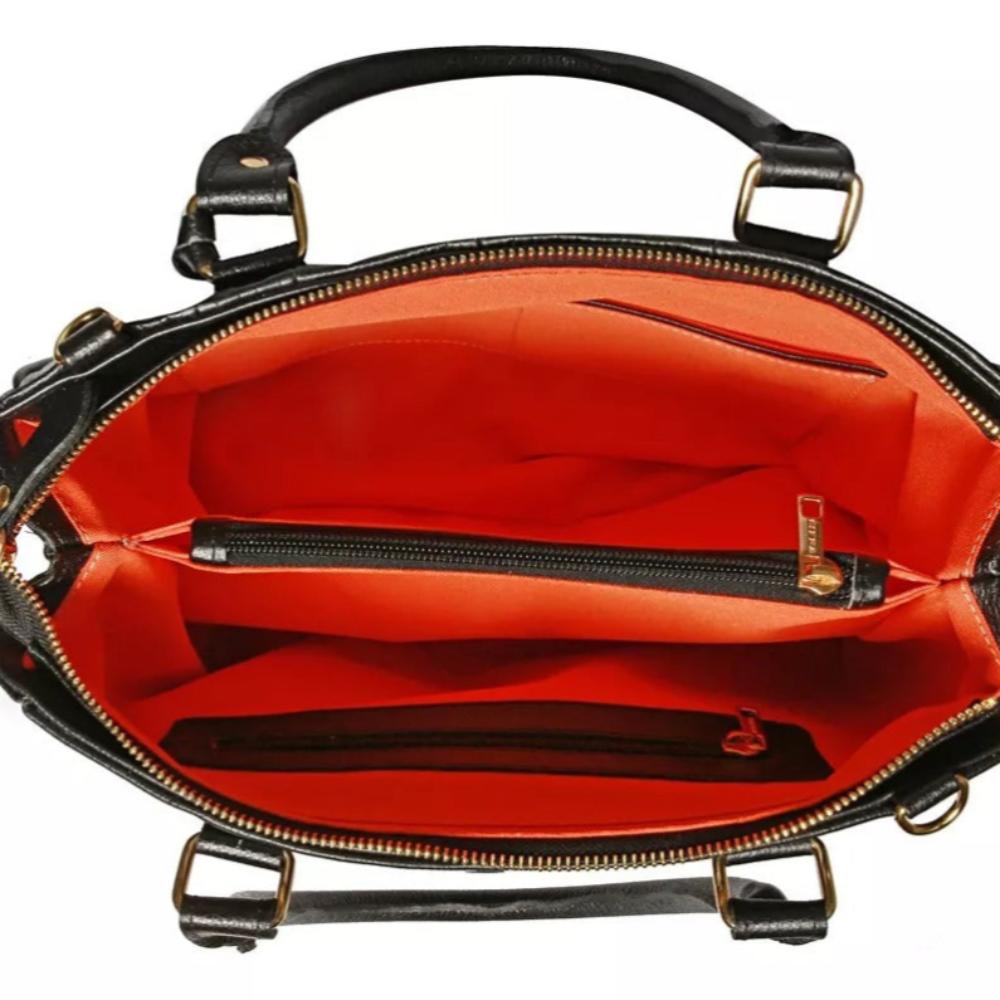 Bolsa Feminina de Ombro Média Couro Preta Lucy Classic