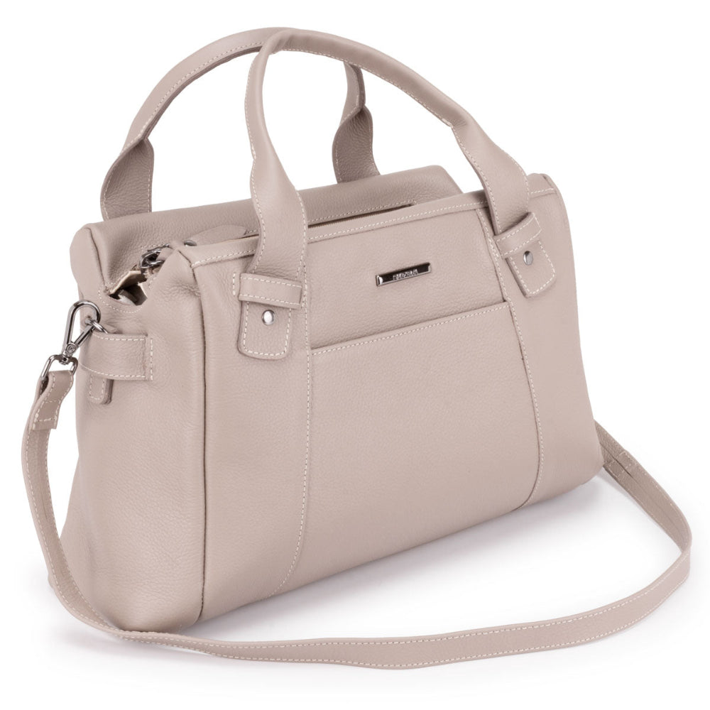Bolsa Mão Média Couro Cinza Londres