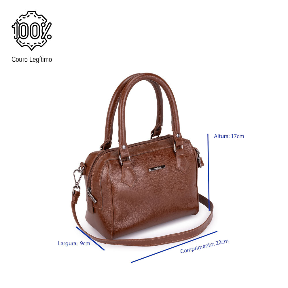 Bolsa Mão Pequena Couro Marrom Milão
