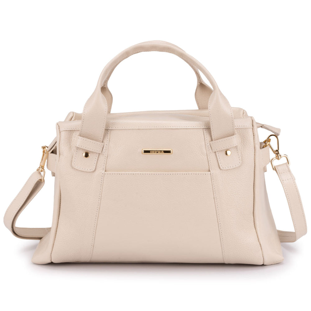 Bolsa Mão Média Couro Off White Londres