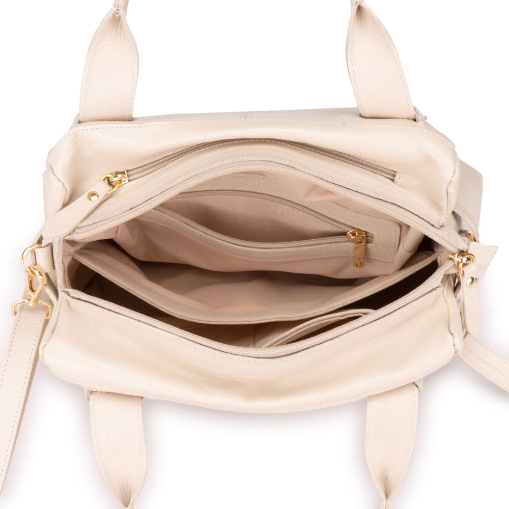 Bolsa Mão Média Couro Off White Londres