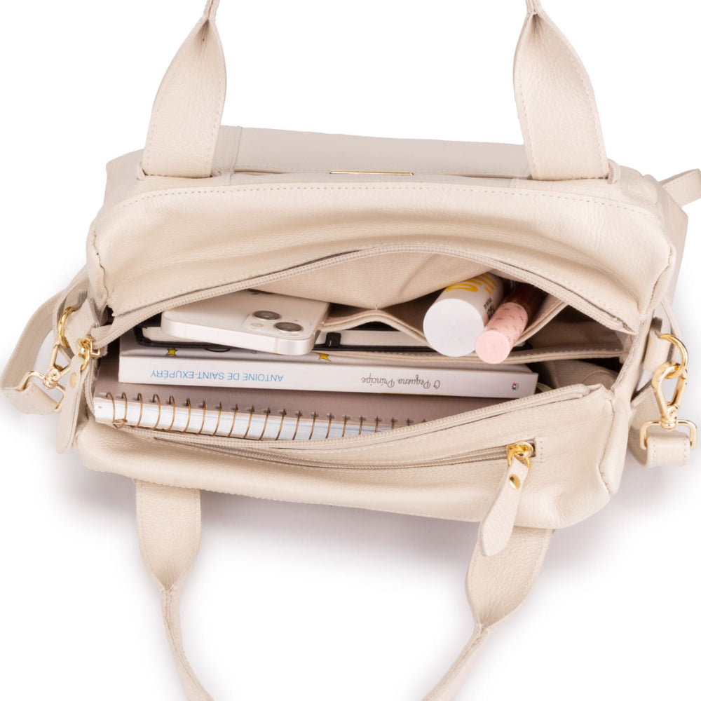 Bolsa Mão Média Couro Off White Londres