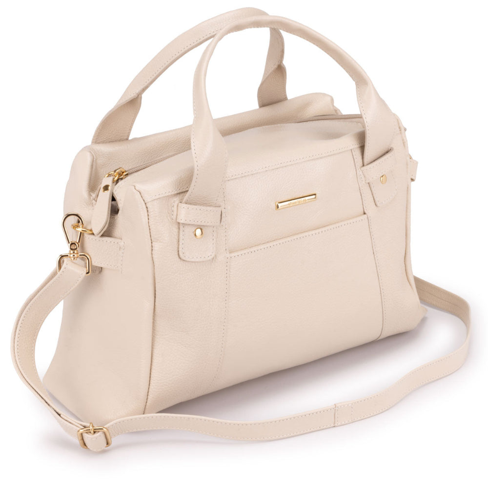 Bolsa Mão Média Couro Off White Londres