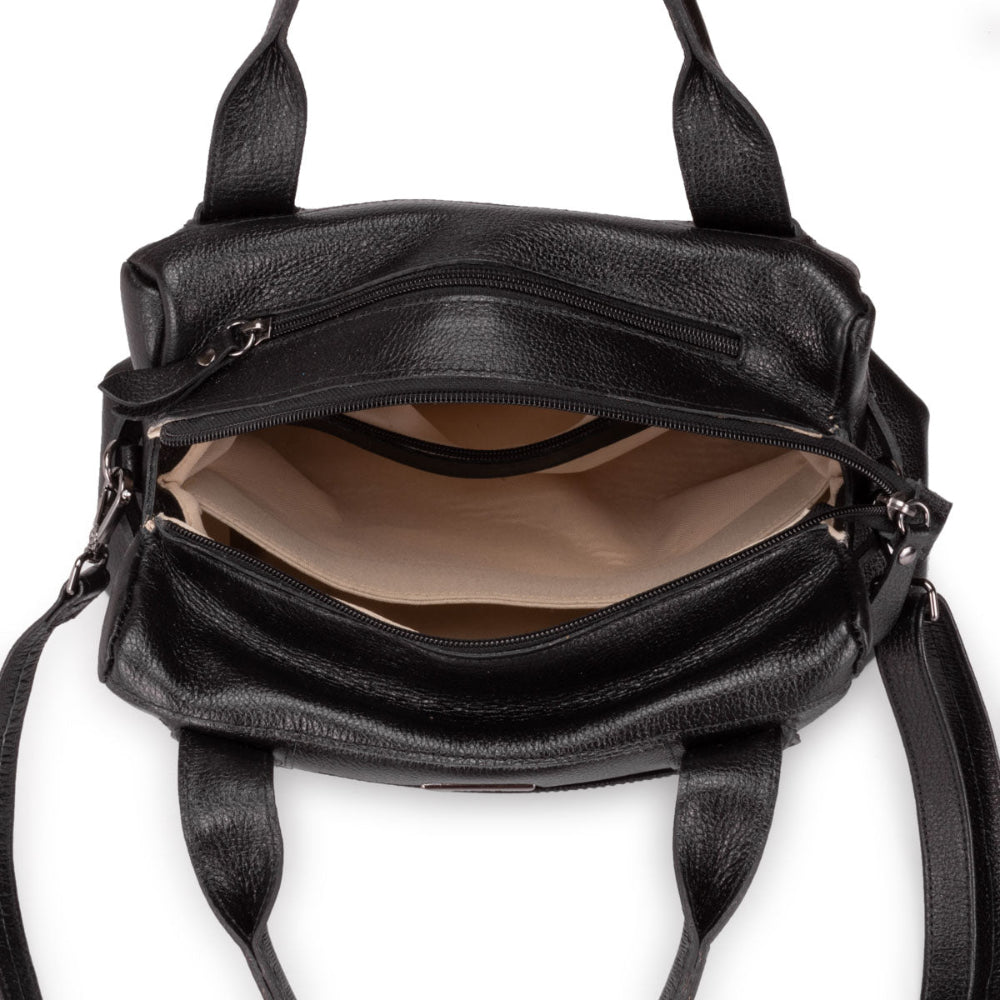 Bolsa Mão Média Couro Preto Londres