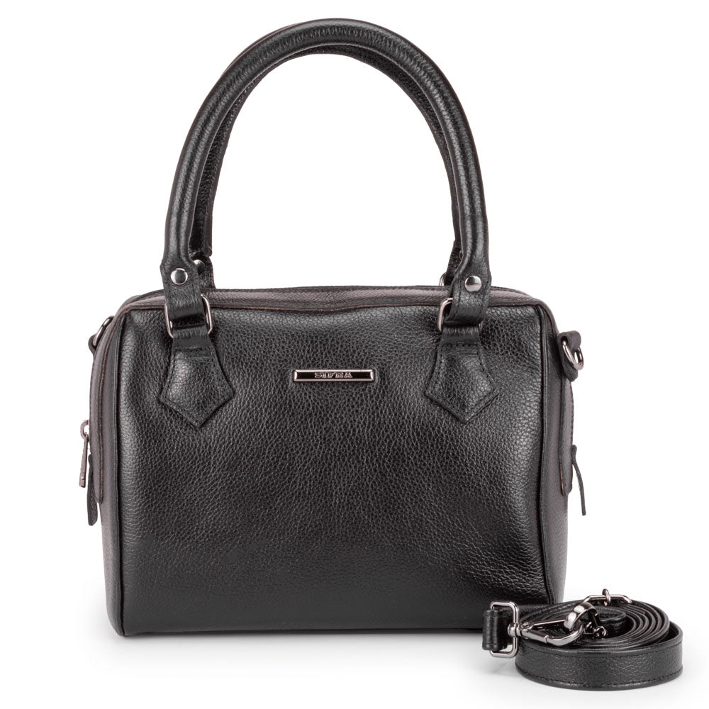Bolsa Mão Pequena Couro Preto Milão
