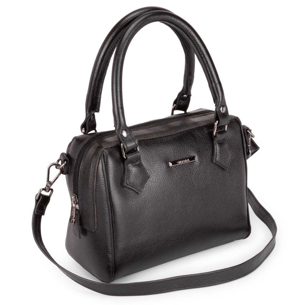 Bolsa Mão Pequena Couro Preto Milão