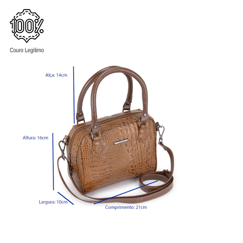 Bolsa Mão Pequena Couro Avelã Milão