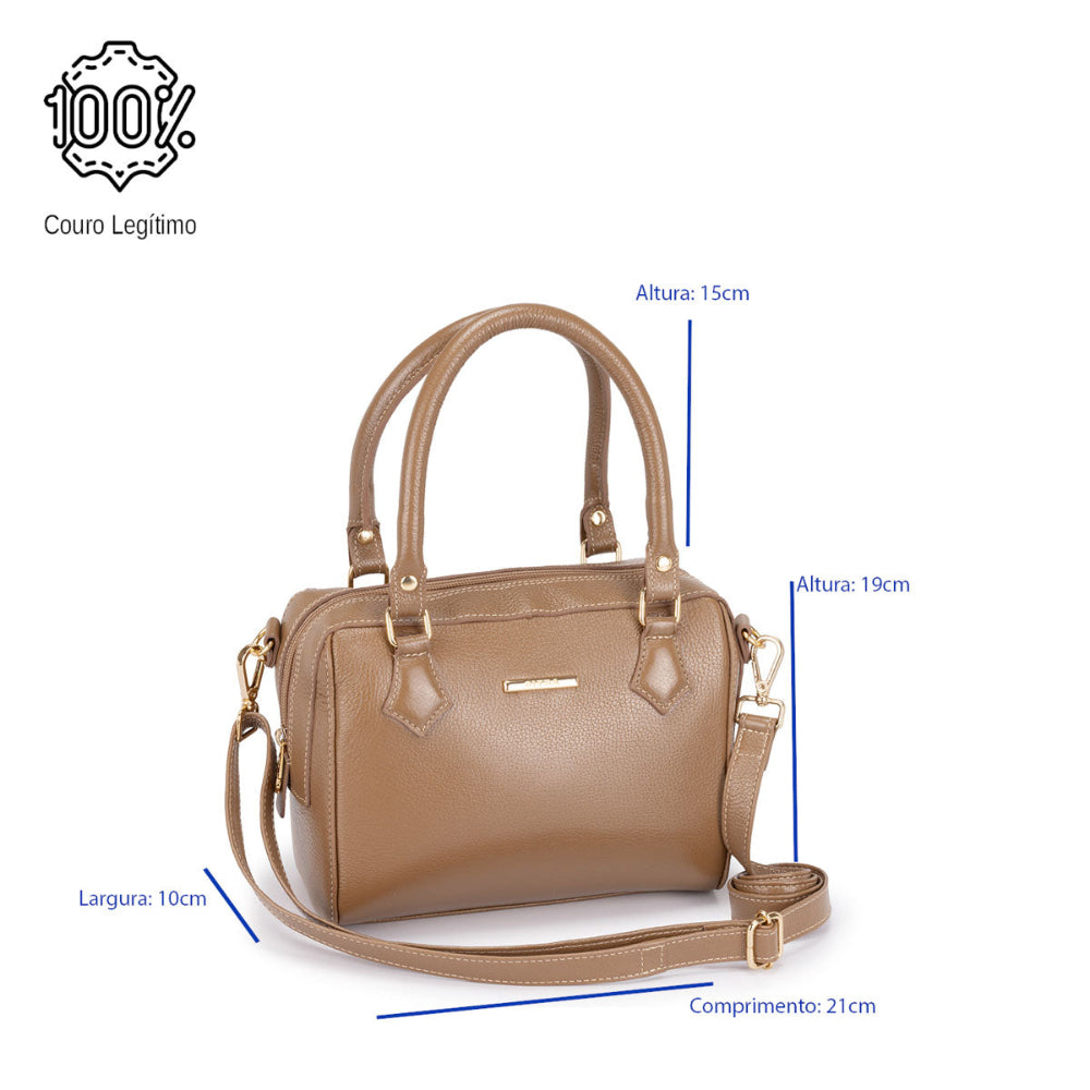 Bolsa Mão Pequena Couro Caramelo Milão