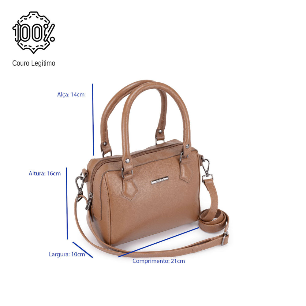 Bolsa Mão Pequena Couro Caramelo Ônix  Milão