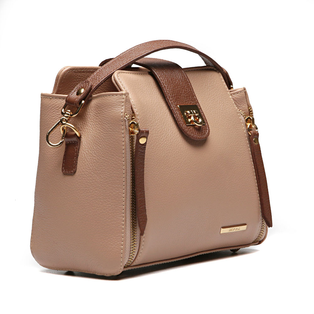 Bolsa Mão Pequena Couro Coral Paola