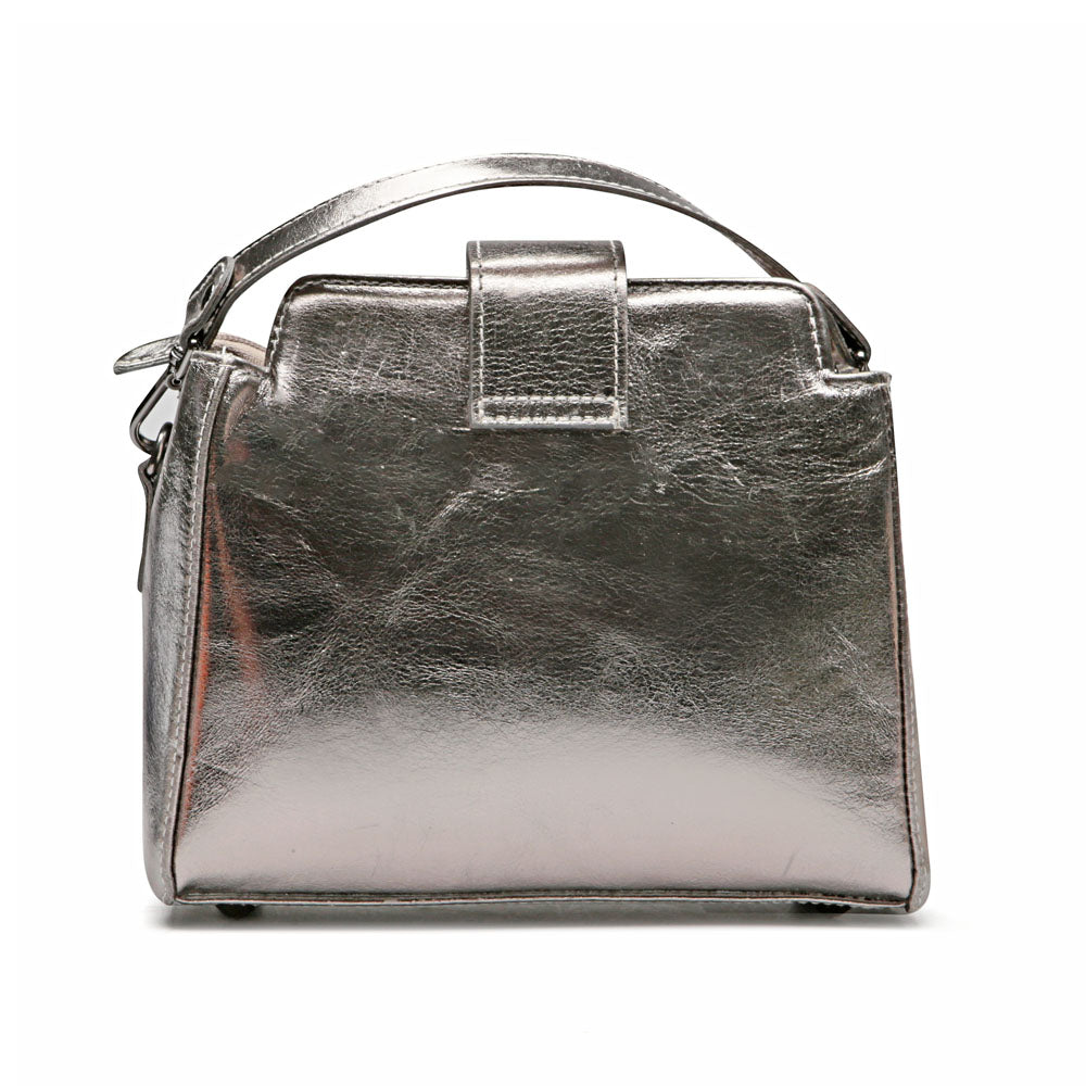 Bolsa Mão Pequena Couro Inox Paola