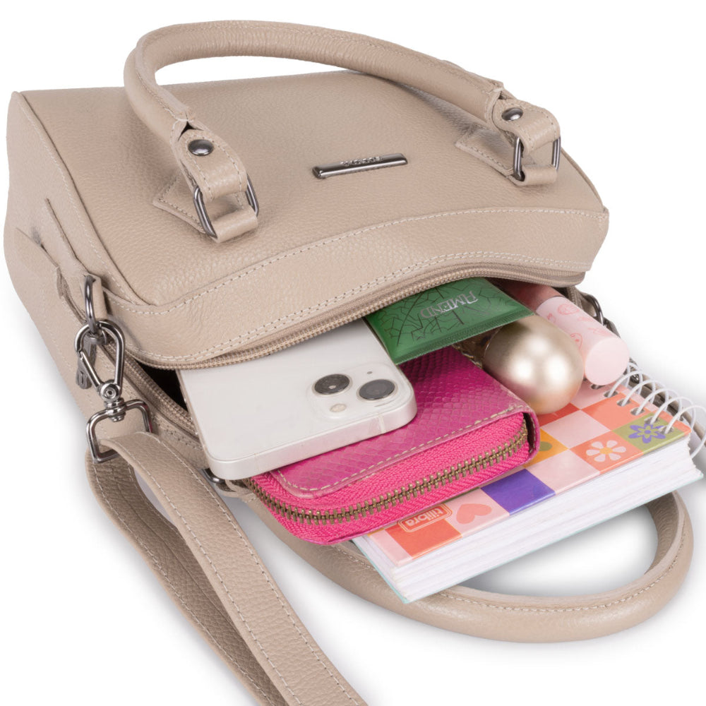 Bolsa Mão Pequena Couro Nude Milão