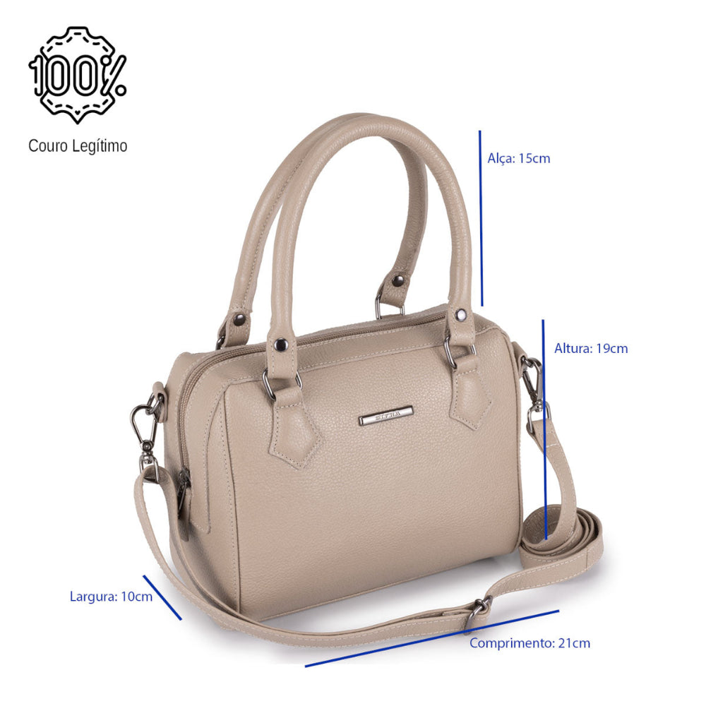 Bolsa Mão Pequena Couro Nude Milão