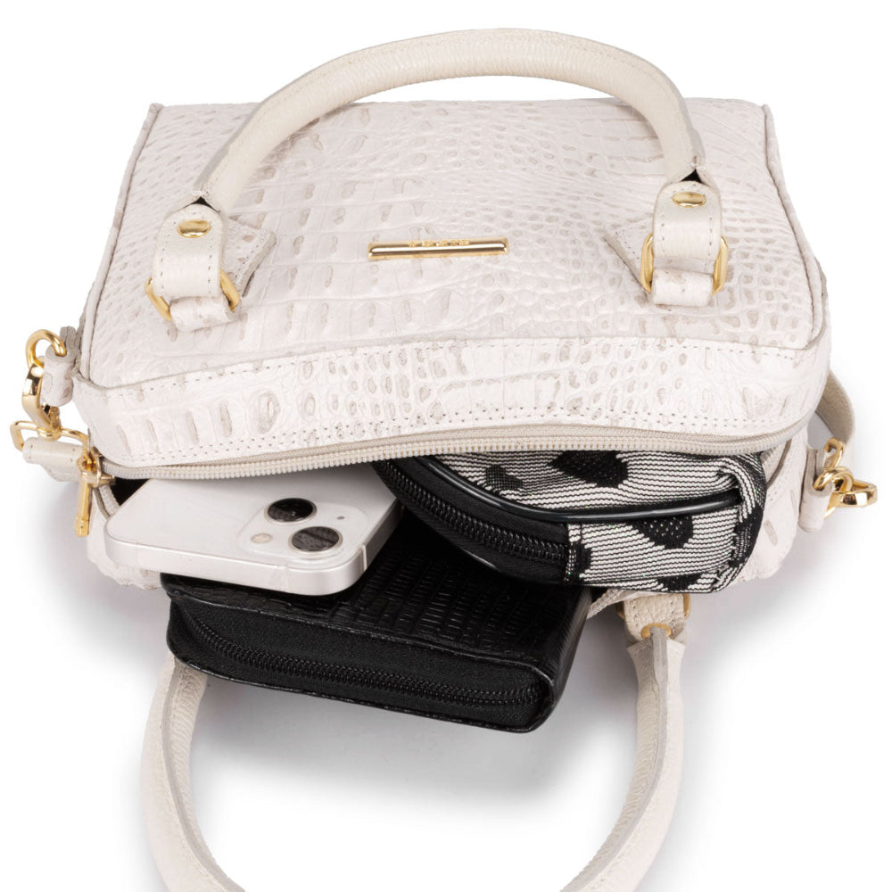 Bolsa Mão Pequena Couro Off White Milão