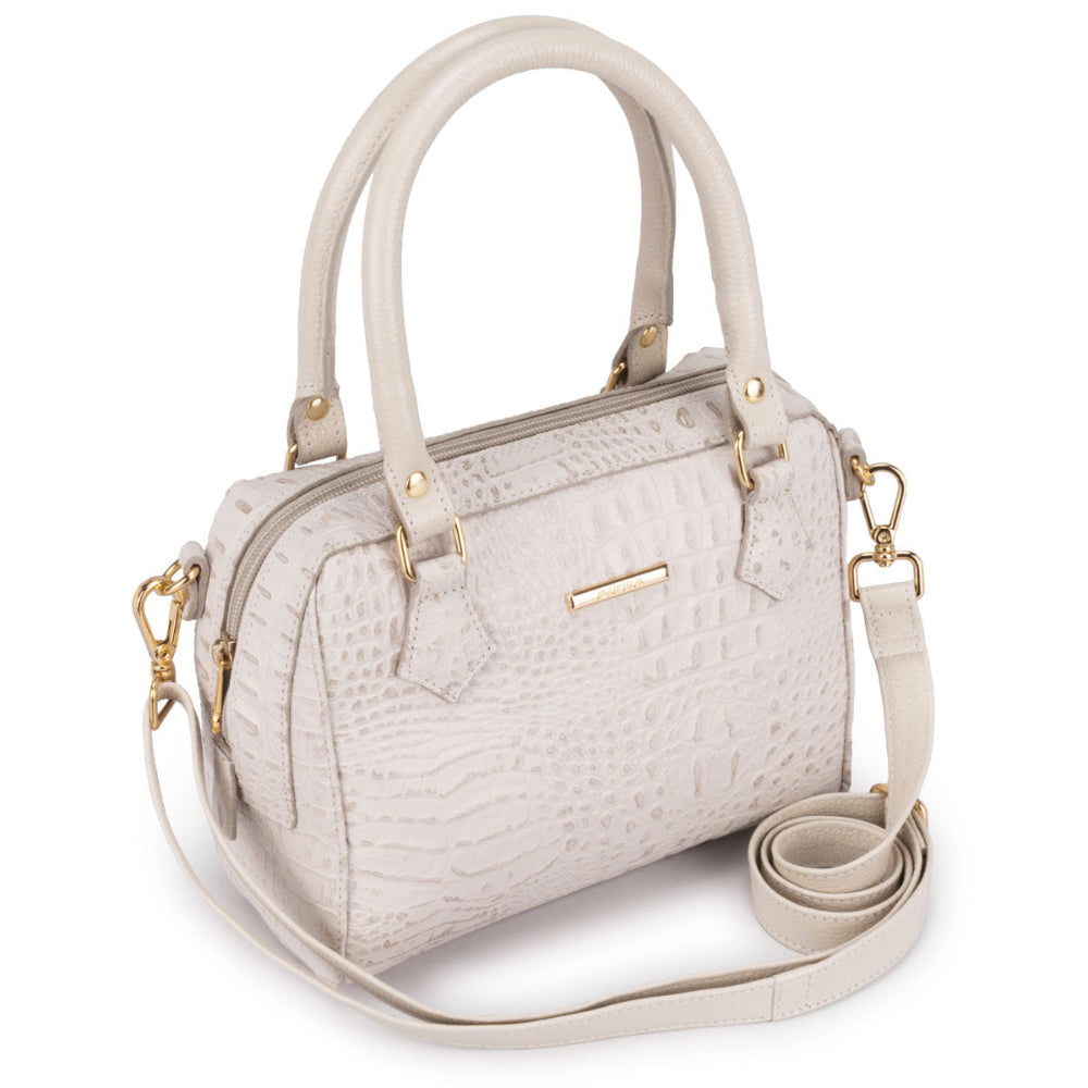 Bolsa Mão Pequena Couro Off White Milão