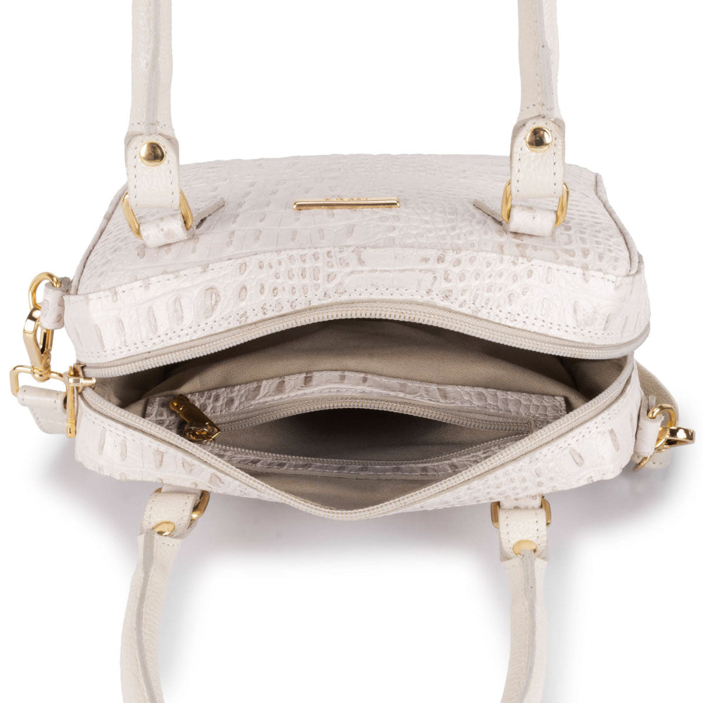 Bolsa Mão Pequena Couro Off White Milão