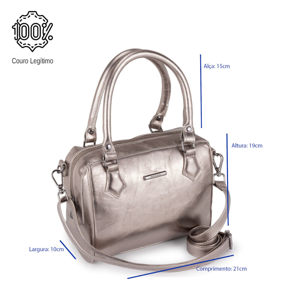 Bolsa Mão Pequena Couro Ouro Velho Milão