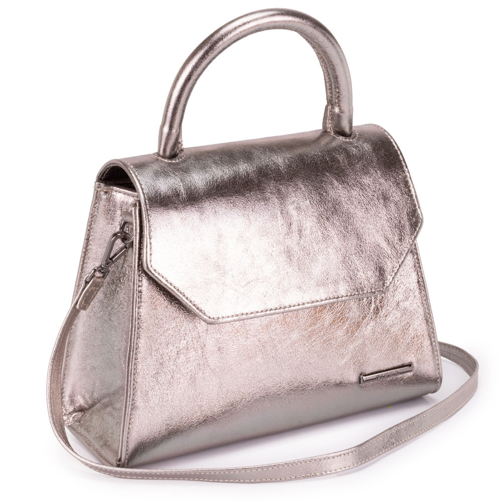 Bolsa Mão Transversal Couro Inox Paris