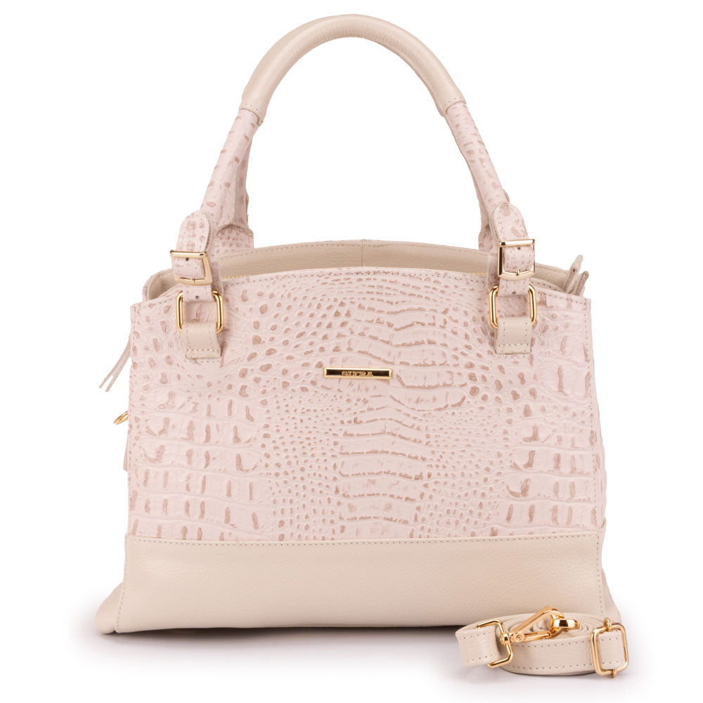 Bolsa Mão Transversal Média Couro Off White Madrid