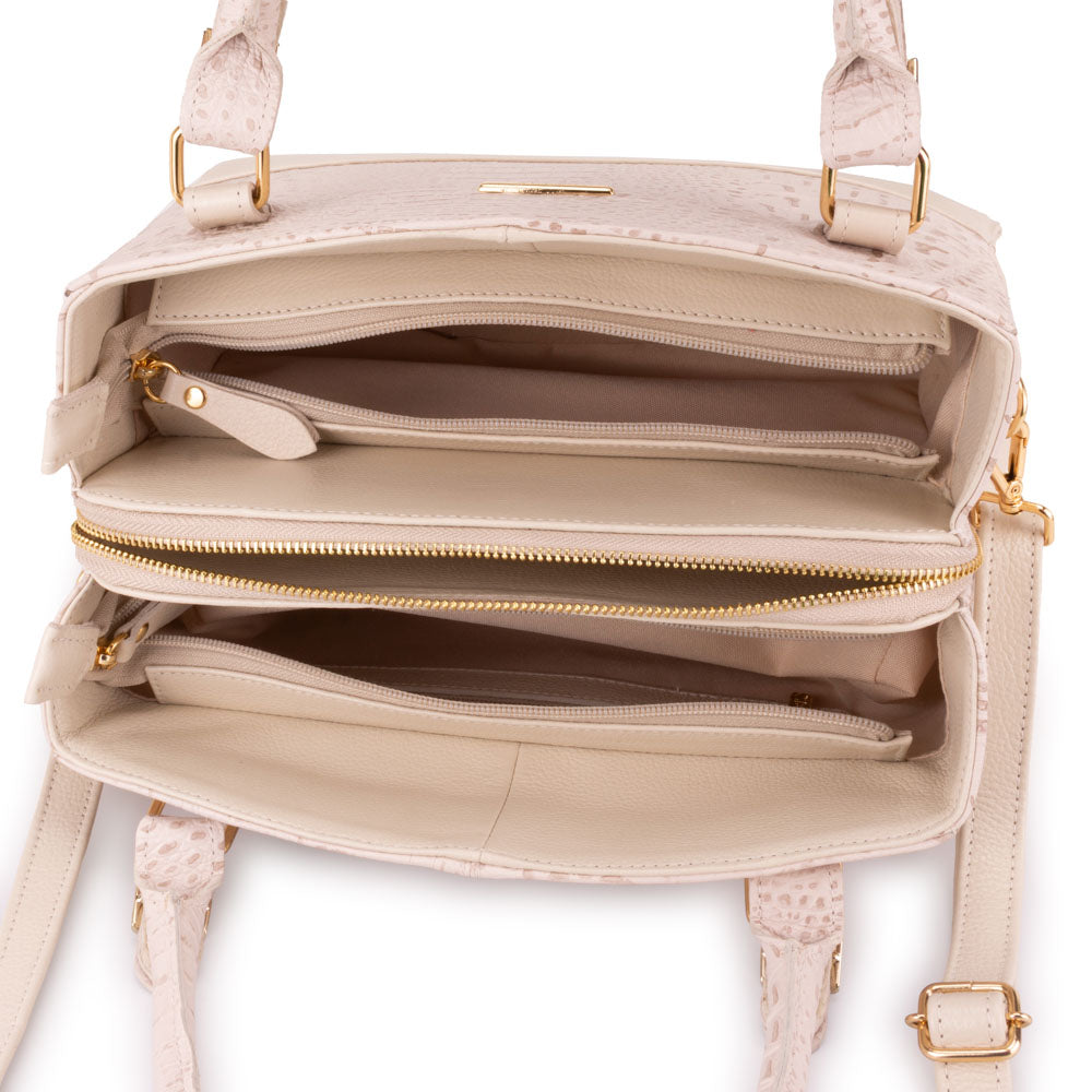 Bolsa Mão Transversal Média Couro Off White Madrid