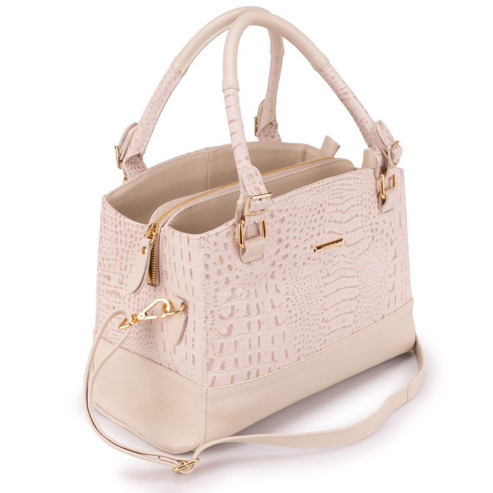 Bolsa Mão Transversal Média Couro Off White Madrid