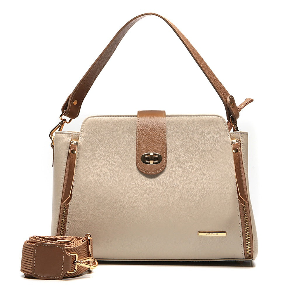 Bolsa Média Couro Off White Mary Classic