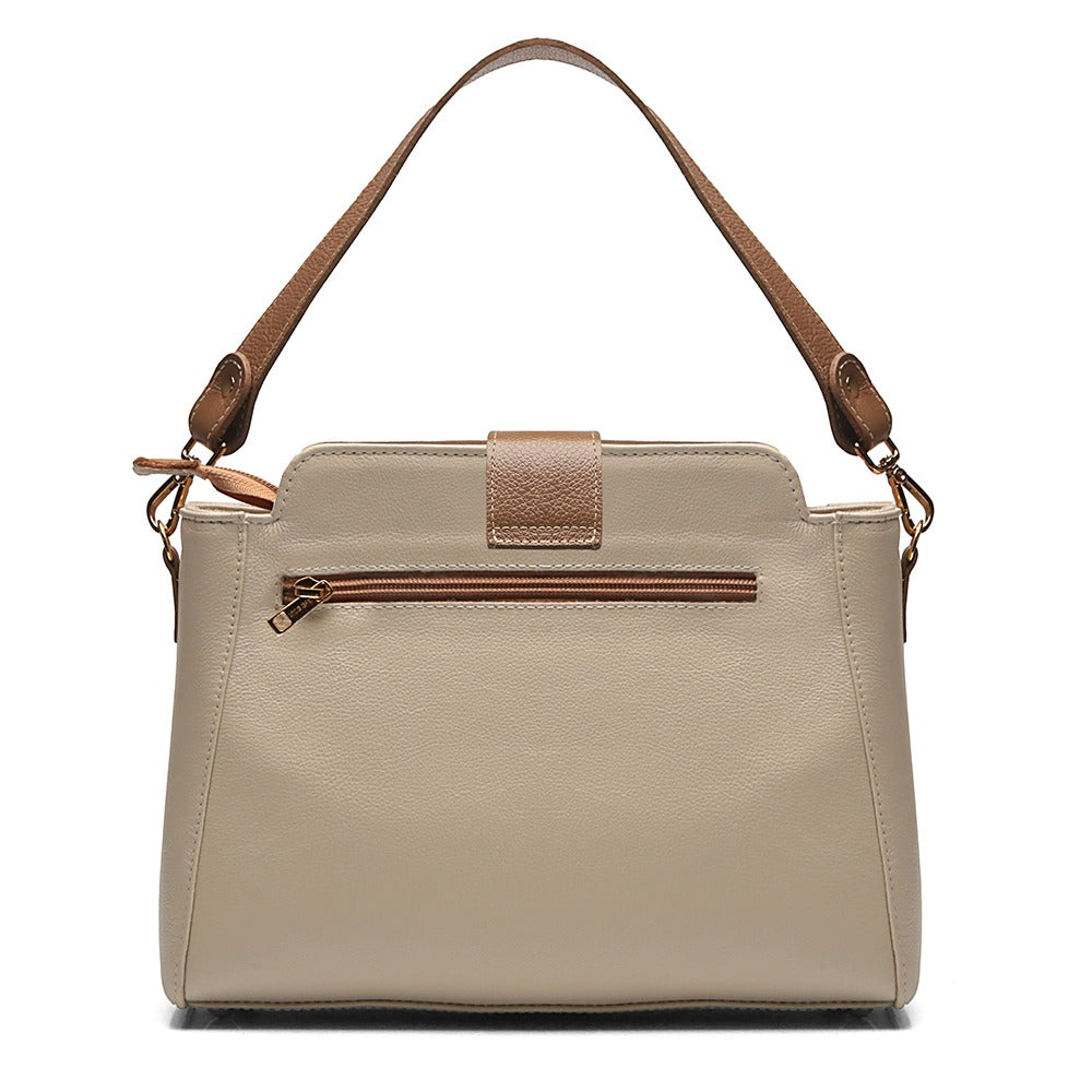 Bolsa Média Couro Off White Mary Classic