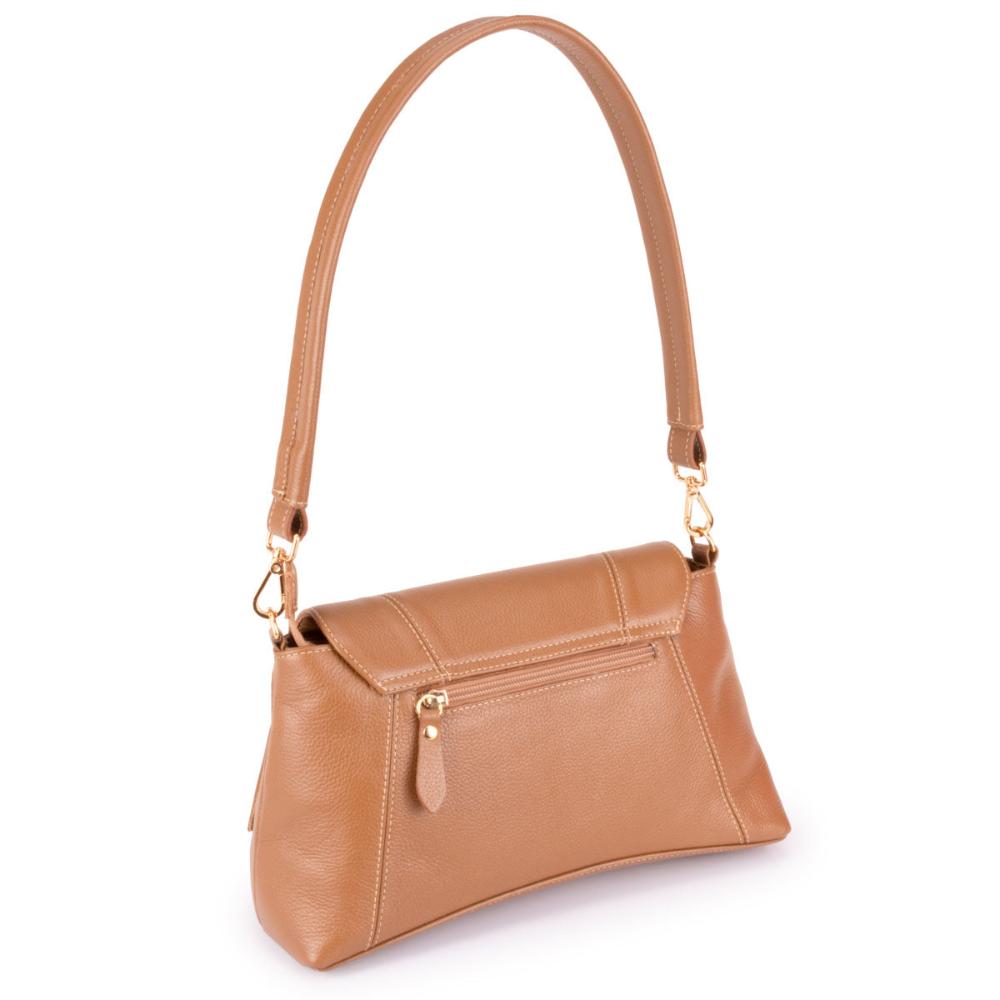 Bolsa Média de Ombro Couro Caramelo Martina