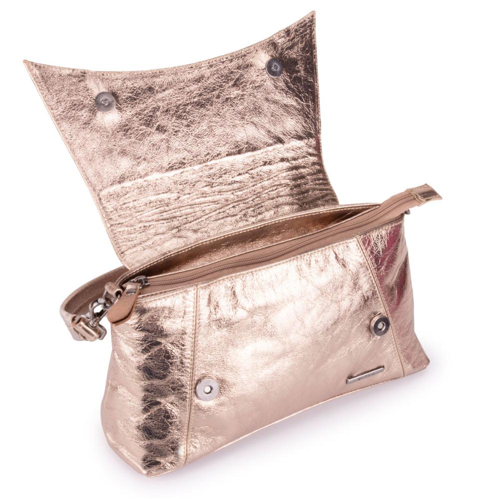 Bolsa Média de Ombro Couro Ouro Velho Martina