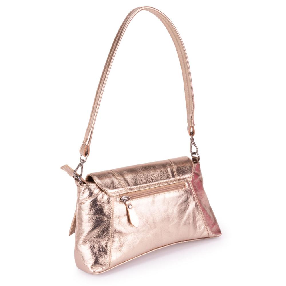 Bolsa Média de Ombro Couro Ouro Velho Martina