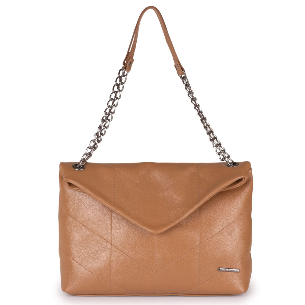 Bolsa Ombro Envelope Couro Caramelo Viena