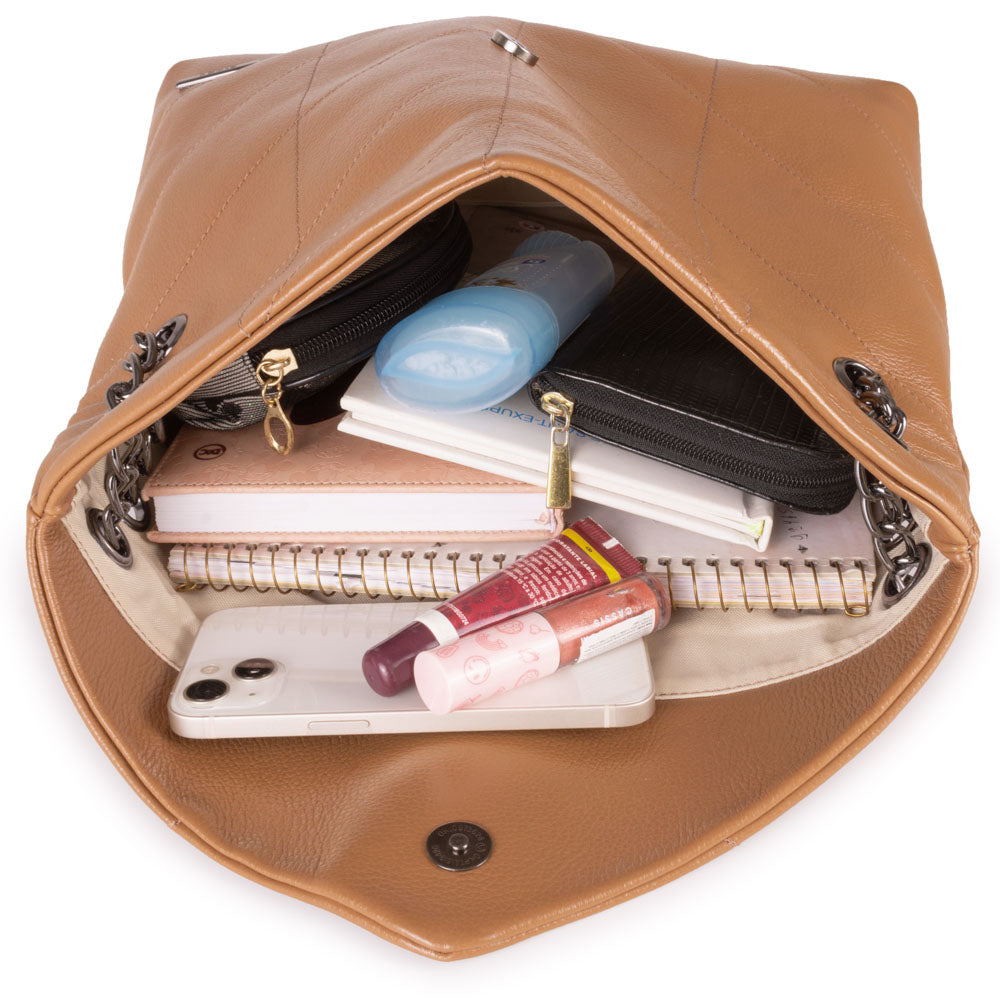 Bolsa Ombro Envelope Couro Caramelo Viena