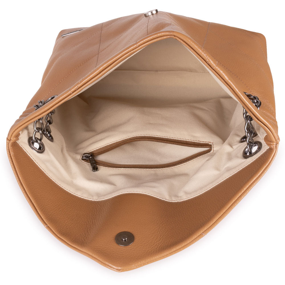 Bolsa Ombro Envelope Couro Caramelo Viena